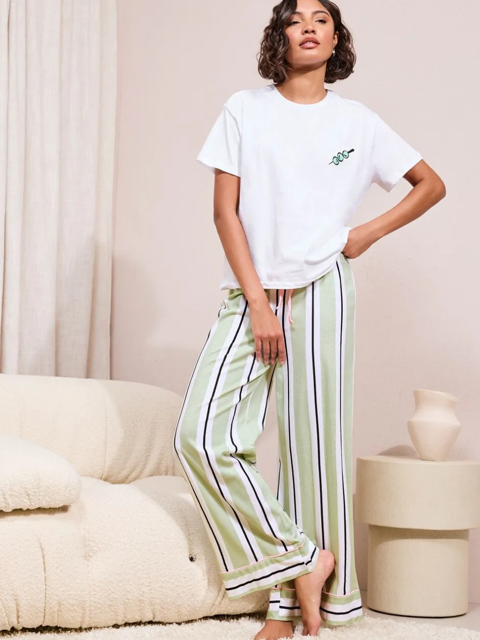 Pyjama's|Loungewear|Friends Like These Stripe Martini Short Sleeve Pyjamas