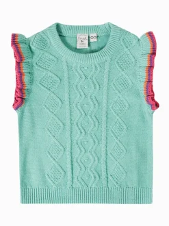 Overhemden En Blouses|Frugi Blue Ray Ruffle Tank Top