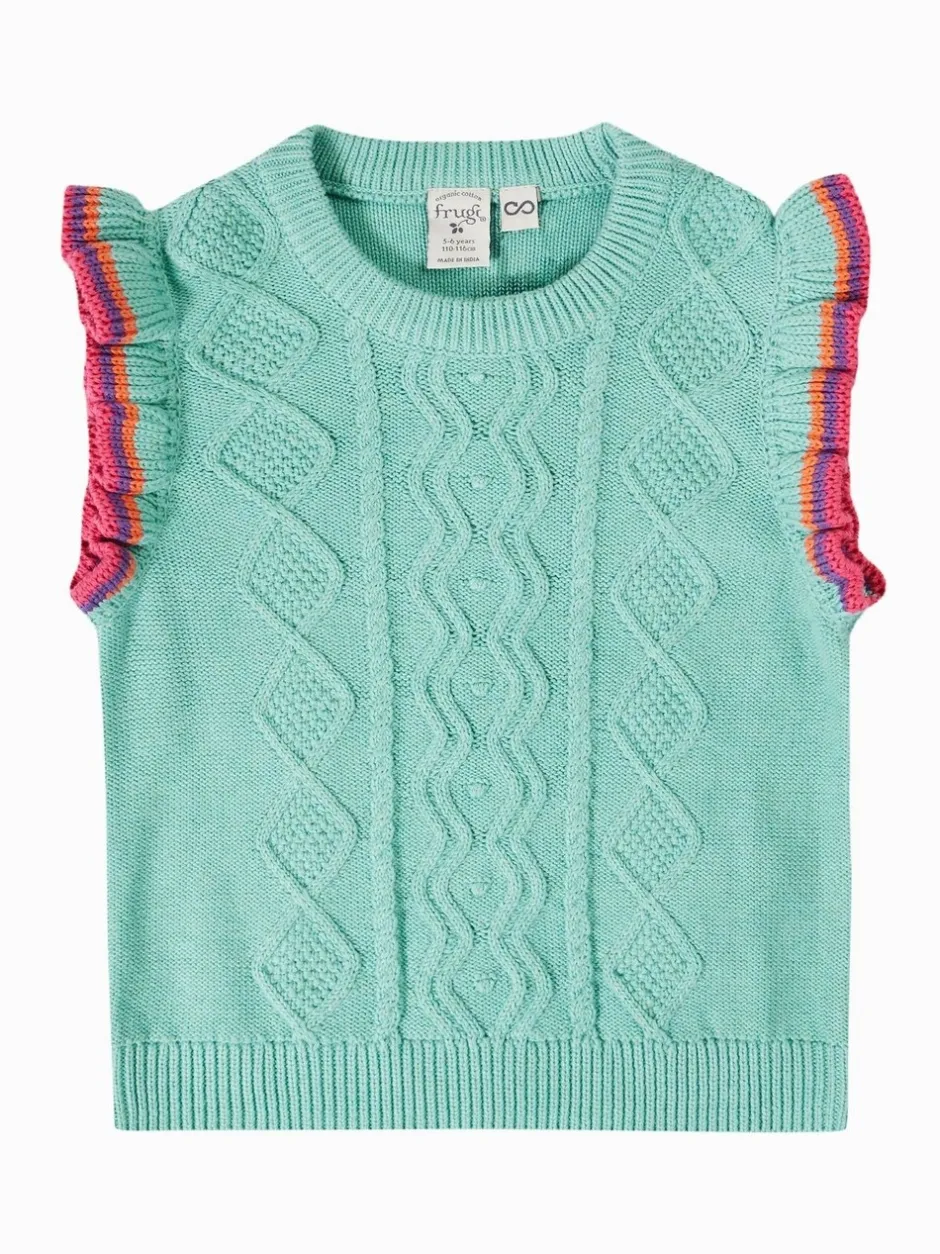 Overhemden En Blouses|Frugi Blue Ray Ruffle Tank Top
