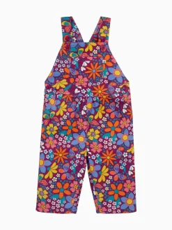 Rompertjes En Tuinbroeken|Tuinbroeken|Frugi Purple Elspeth Printed Dungaree