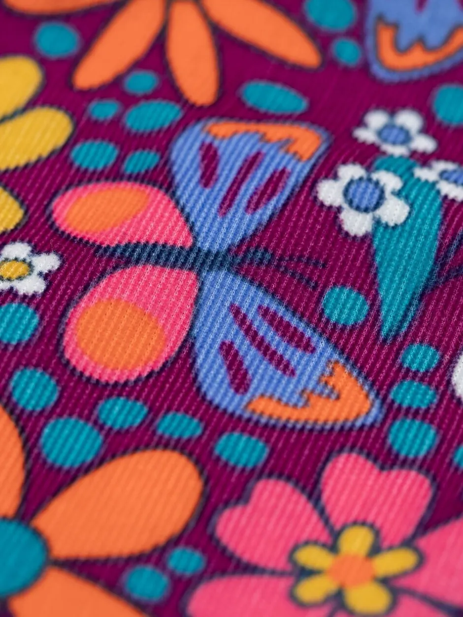 Rompertjes En Tuinbroeken|Tuinbroeken|Frugi Purple Elspeth Printed Dungaree