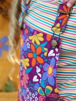 Tuinbroeken|Jumpsuits En Playsuits*Frugi Purple Frida Flared Dungaree