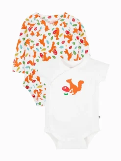 Rompertjes En Hemdjes*Frugi Shay 2 pack witte bodysuits