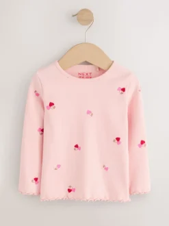 T-Shirts|Next Fruit - Verpakking van 5 geribde tops met lange mouwen (3mnd-7jr)