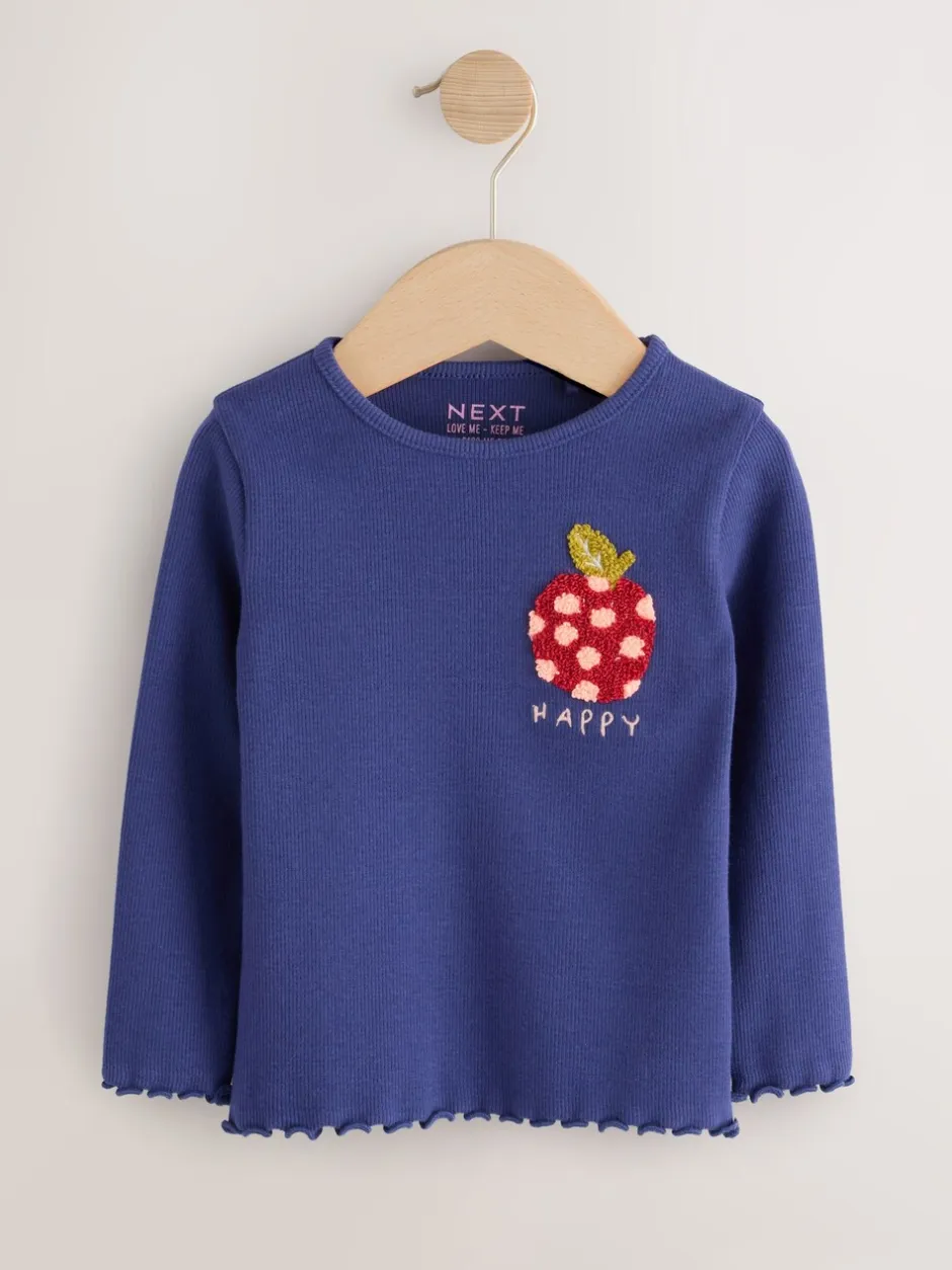 T-Shirts|Next Fruit - Verpakking van 5 geribde tops met lange mouwen (3mnd-7jr)