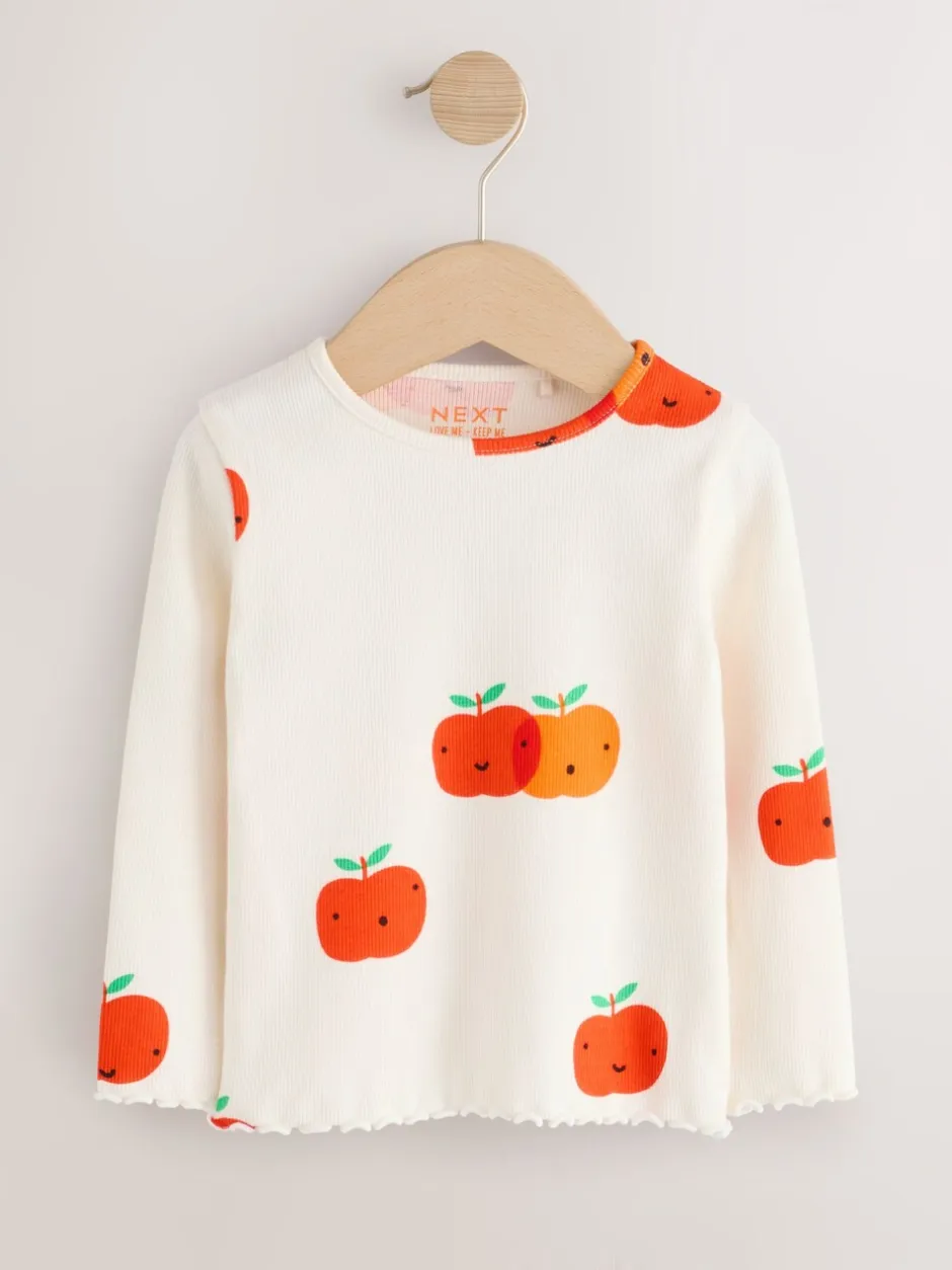 T-Shirts|Next Fruit - Verpakking van 5 geribde tops met lange mouwen (3mnd-7jr)