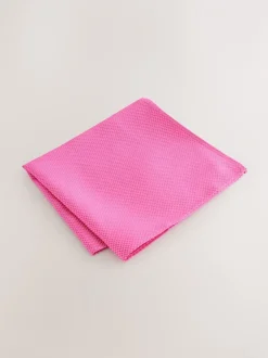 Stropdassen En Pochets|Next Fuchsia - Set met textuurrijke stropdas en pochet