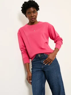 Hoody's En Sweatshirts|Fat Face - FatFace - sweatshirt met ronde hals Fuchsiaroze