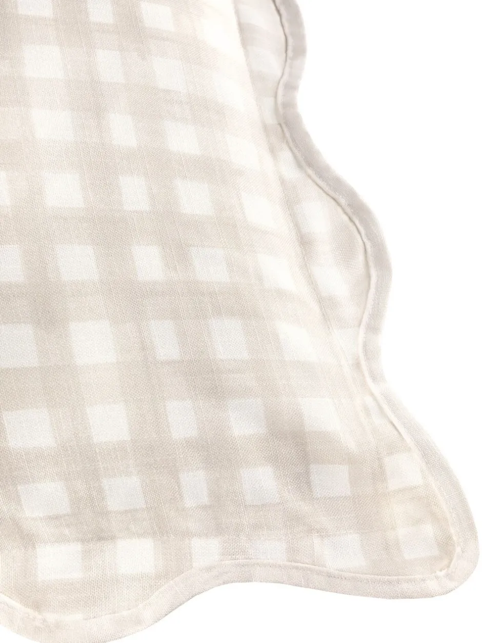 Kussentjes En Plaids|Kussentjes En Plaids*Furn . Scallop Edge Gingham Cushion Natuurlijk