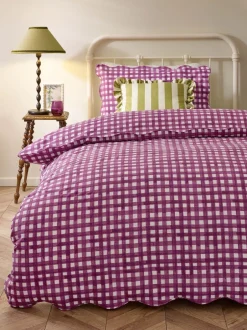 Beddengoedsets En Dekbedovertrekken|Furn Scalloped Edge Gingham Duvet Set