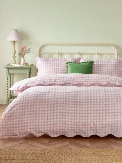 Beddengoedsets En Dekbedovertrekken*Furn Scalloped Edge Gingham Duvet Set