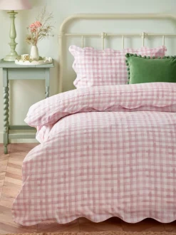 Beddengoedsets En Dekbedovertrekken*Furn Scalloped Edge Gingham Duvet Set