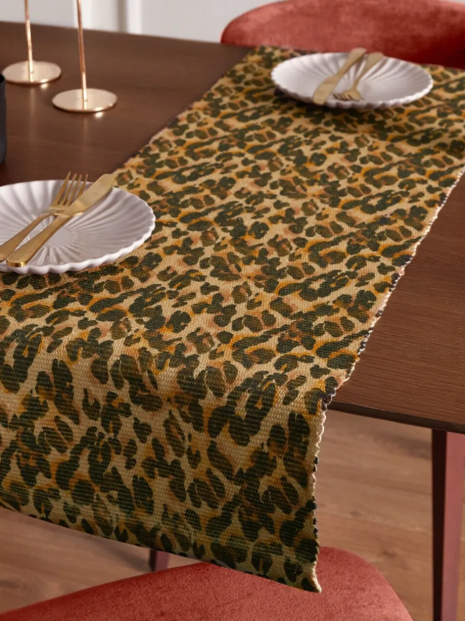 Tafellinnen En Placemats |Furn tafelloper met luipaardprint