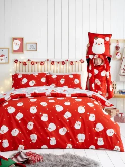Kinderbeddengoed|Fusion Easycare Kerstmis Dekbedovertrek Set Rode Vrolijke Kerstman