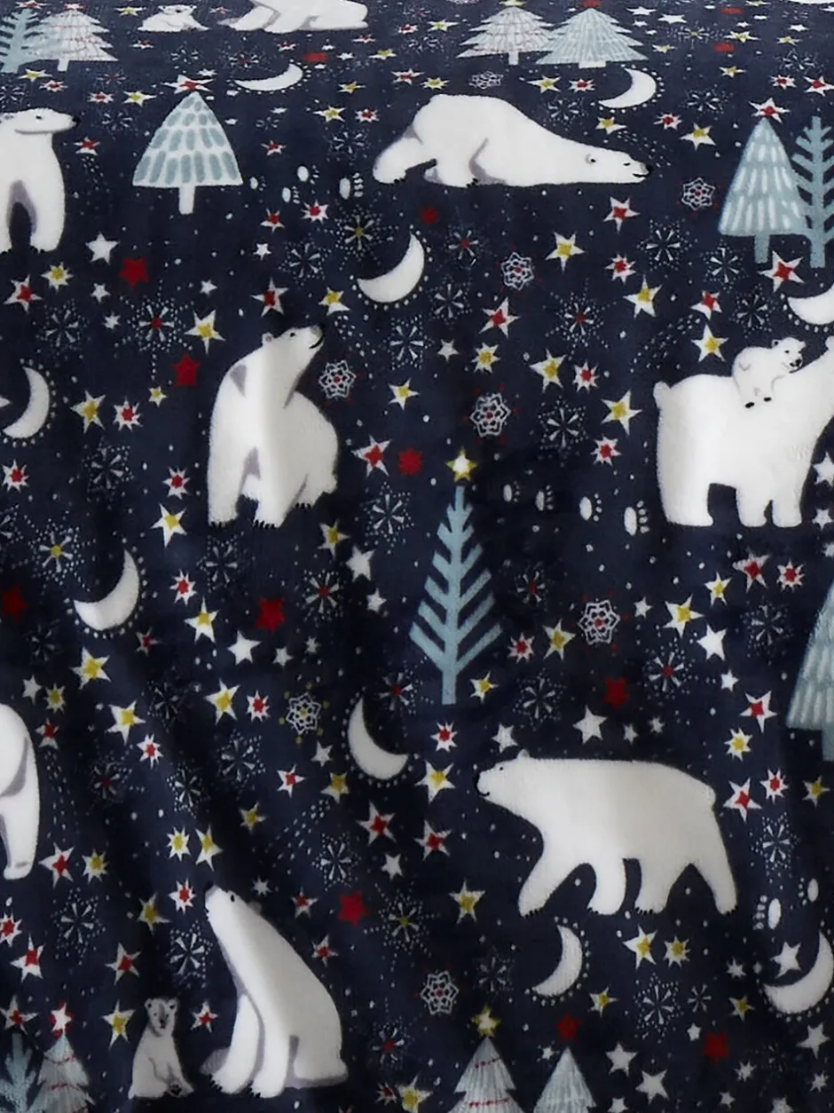 Kinderbeddengoed|Fusion Plush Christmas Duvet Cover Set Blauwe sterrennacht