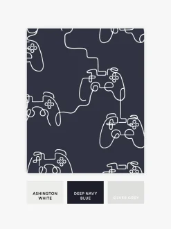 Behang*Next Gamer Doodle 10M Wallpaper Blauw