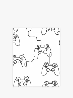 Behang*Next Gamer Doodle 10M Wallpaper Zwart