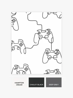 Behang*Next Gamer Doodle 10M Wallpaper Zwart