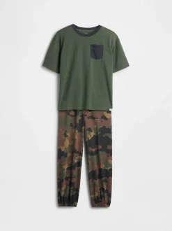 Pyjama's*Gap camouflage pyjama met korte mouwen (6-13jr)