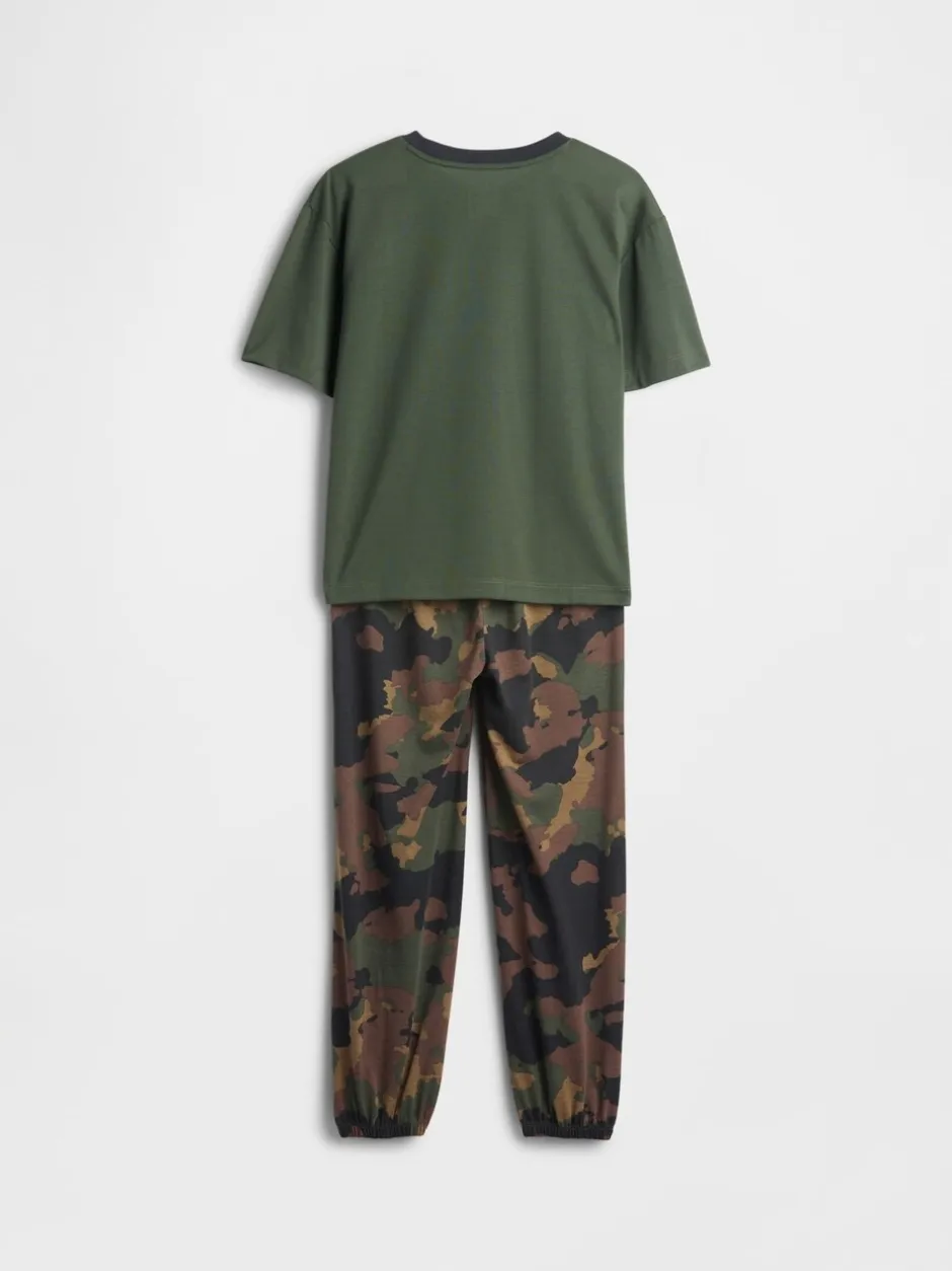 Pyjama's*Gap camouflage pyjama met korte mouwen (6-13jr)