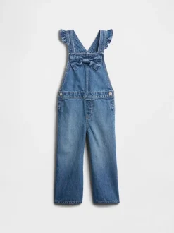 Tuinbroeken|Jumpsuits En Playsuits*Gap denim bretelbroek met strik (6mnd -5jr)