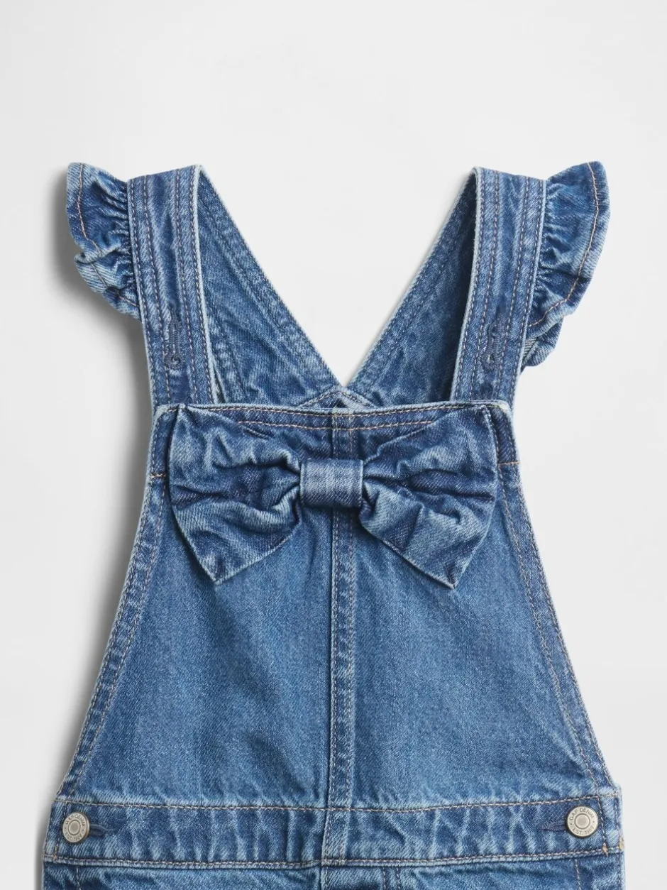 Tuinbroeken|Jumpsuits En Playsuits*Gap denim bretelbroek met strik (6mnd -5jr)