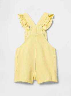 Tuinbroeken*Gap ultrazachte denim bretelbroek met ruches (6 mnd - 5 jr)
