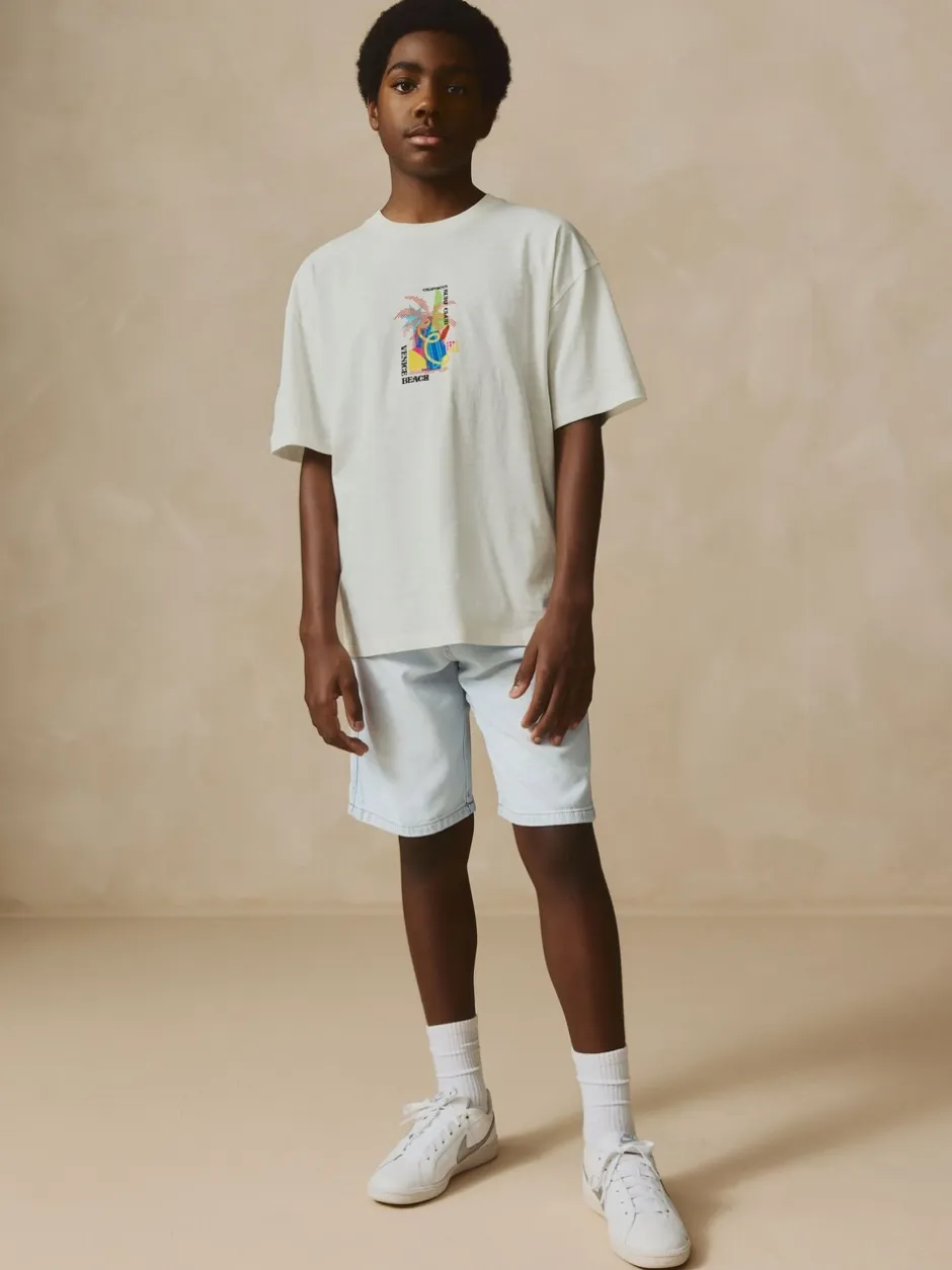 Shorts*Next - Bermuda denim shorts met elastische taille (3 - 16 jr) Gebleekt