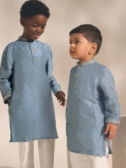 Kurtas|Shirts|Next Geborduurde blauwe bladeren - Eid Koerta (3mnd -16jr)