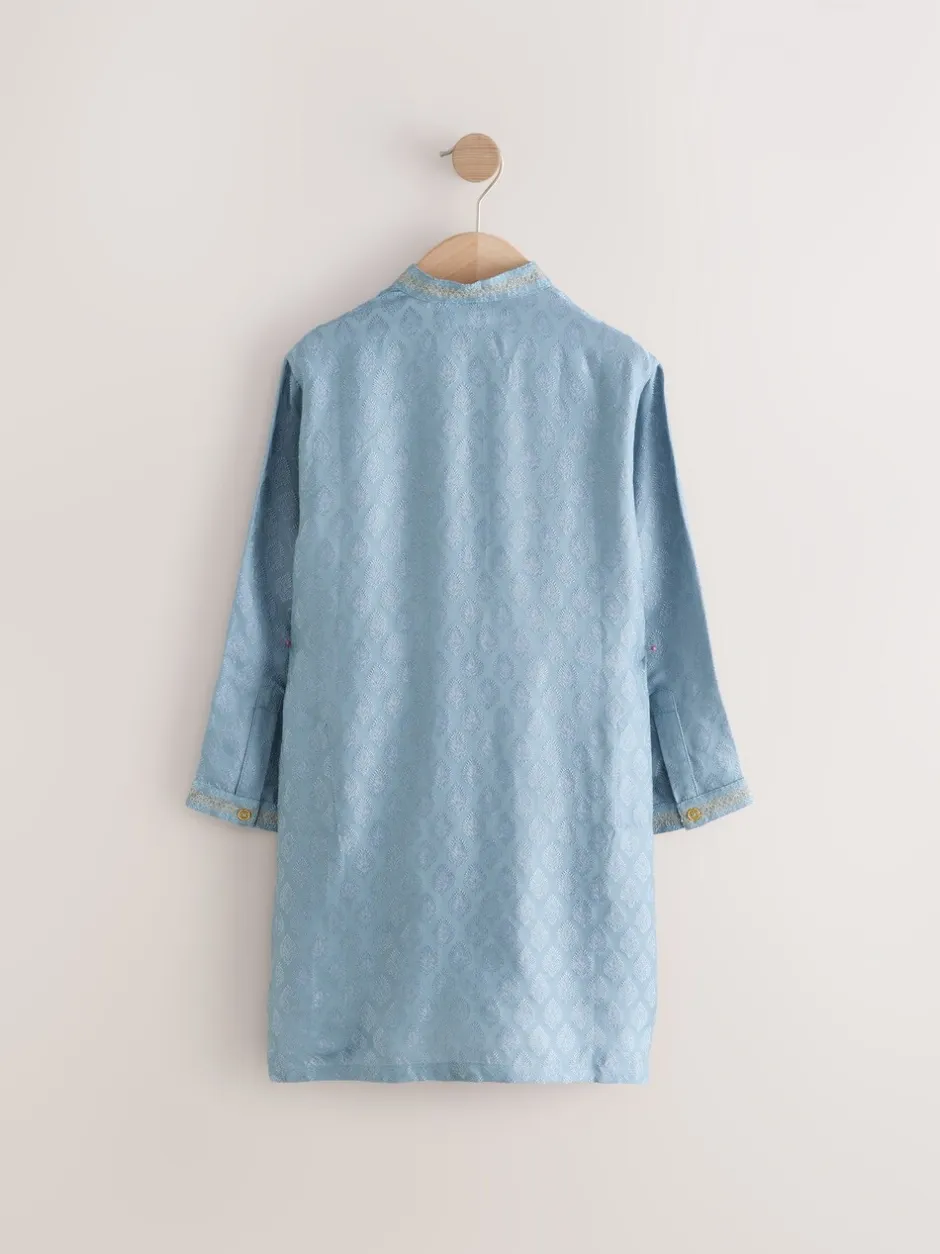 Kurtas|Shirts|Next Geborduurde blauwe bladeren - Eid Koerta (3mnd -16jr)
