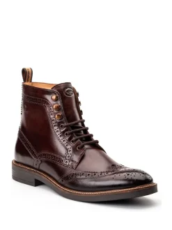 Boots*Base London - Bristol Brogue Boot Gebrand bruin
