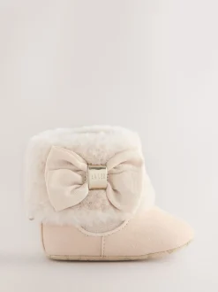 Boots*Baker by Ted Baker - gewatteerde laarsjes met imitatiebont voor babymeisjes Gebroken wit