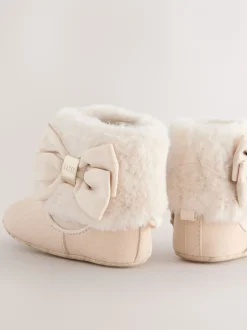 Boots*Baker by Ted Baker - gewatteerde laarsjes met imitatiebont voor babymeisjes Gebroken wit