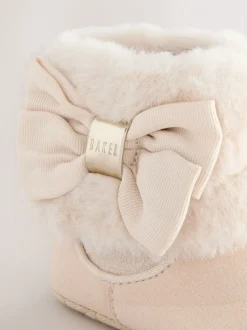 Boots*Baker by Ted Baker - gewatteerde laarsjes met imitatiebont voor babymeisjes Gebroken wit
