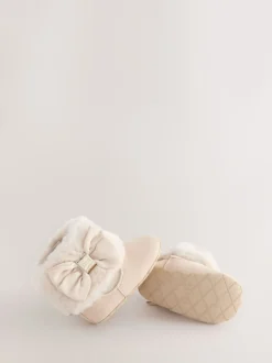 Boots*Baker by Ted Baker - gewatteerde laarsjes met imitatiebont voor babymeisjes Gebroken wit