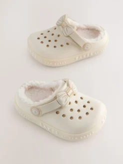 Pantoffels|Baker by Ted Baker - met borg gevoerde klomppantoffels voor meisjes Gebroken wit