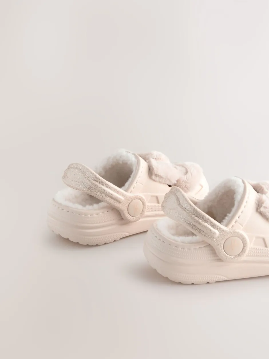 Pantoffels*Next - Pantoffelklompen met voering van imitatiebont Gebroken wit
