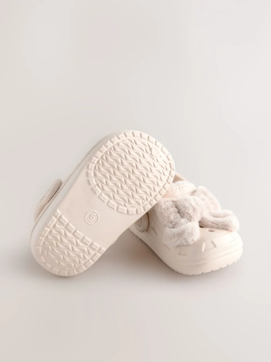 Pantoffels*Next - Pantoffelklompen met voering van imitatiebont Gebroken wit