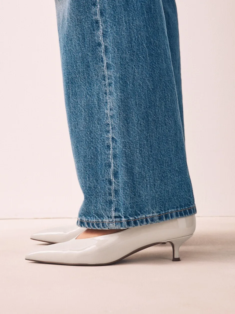 Ruimvallend En Extraruimvallend|Schoenen Met Hakken|Next - Puntige lage naaldhakken schoenen Gebroken wit