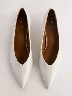 Ruimvallend En Extraruimvallend|Schoenen Met Hakken|Next - Puntige lage naaldhakken schoenen Gebroken wit