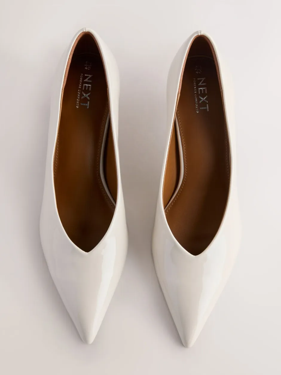 Ruimvallend En Extraruimvallend|Schoenen Met Hakken|Next - Puntige lage naaldhakken schoenen Gebroken wit