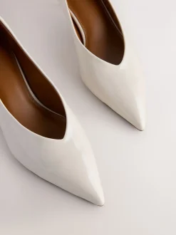 Ruimvallend En Extraruimvallend|Schoenen Met Hakken|Next - Puntige lage naaldhakken schoenen Gebroken wit