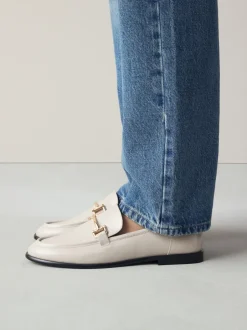 Lage Schoenen|Next - Trim Round Toe Loafers Gebroken wit