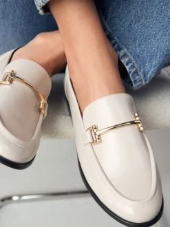 Lage Schoenen|Next - Trim Round Toe Loafers Gebroken wit