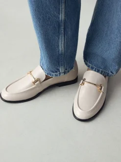 Lage Schoenen|Next - Trim Round Toe Loafers Gebroken wit