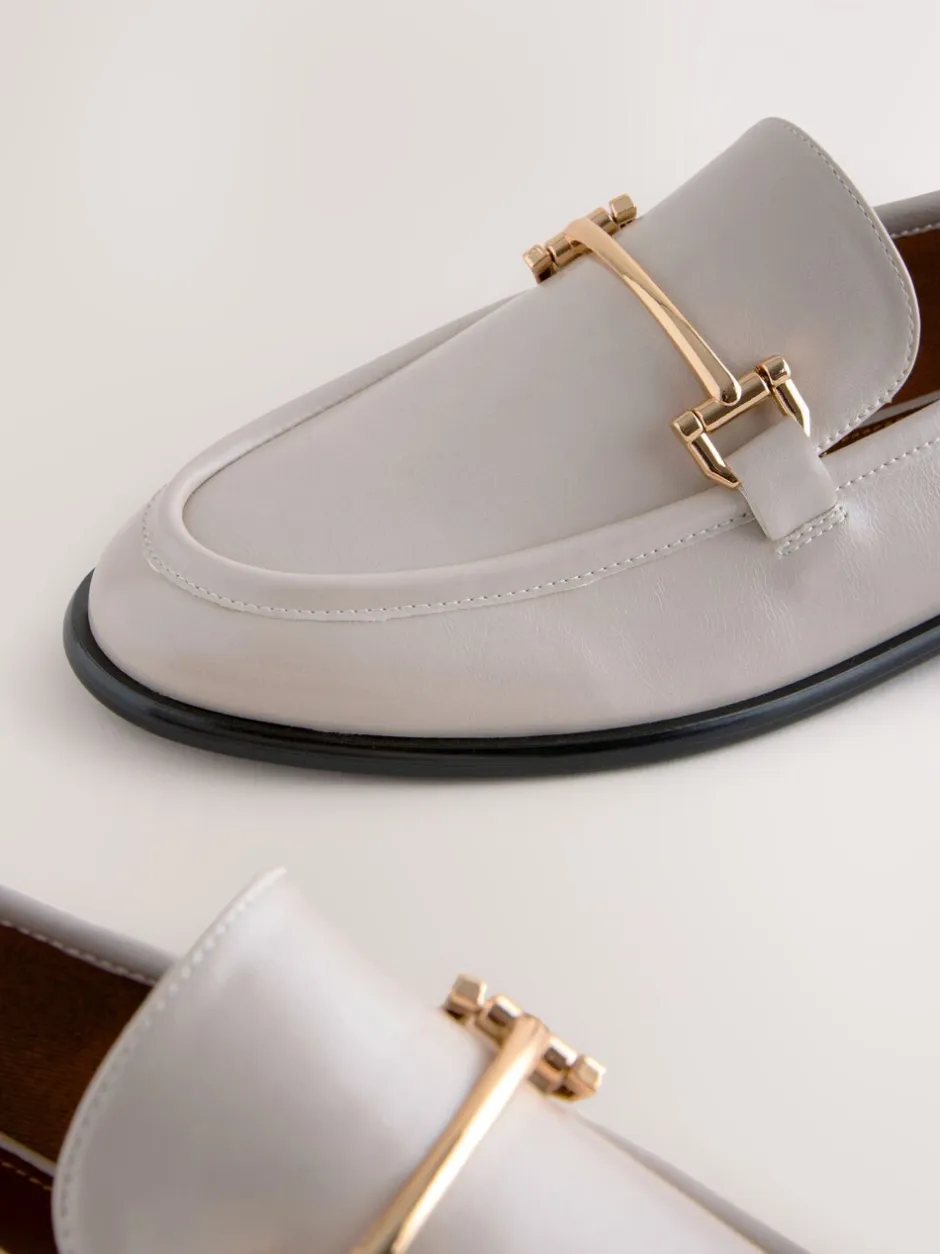Lage Schoenen|Next - Trim Round Toe Loafers Gebroken wit
