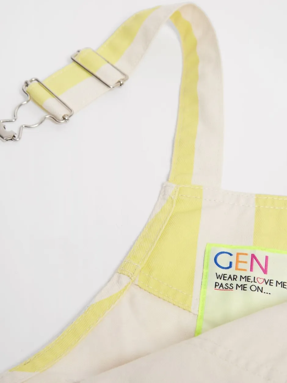 Tuinbroeken*GEN - Gestreepte shorts tuinbroek Geel