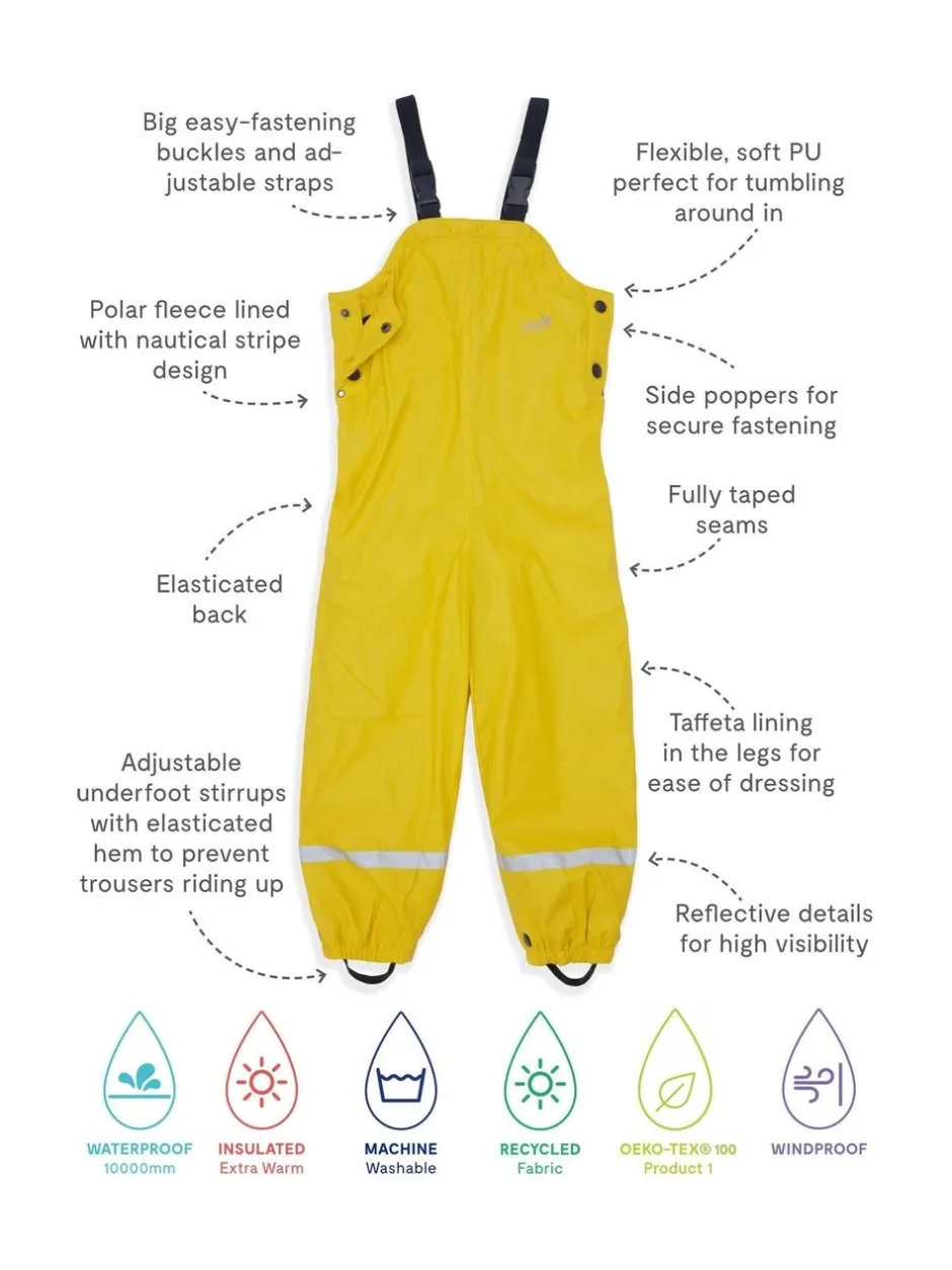 Jumpsuits En Playsuits|Tuinbroeken|Muddy Puddles - waterdichte geïsoleerde Puddleflex bretelbroek Geel