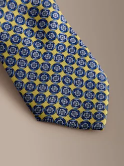 Stropdassen En Pochets|Next Geel - Signature Silk Italian Geometric Tie