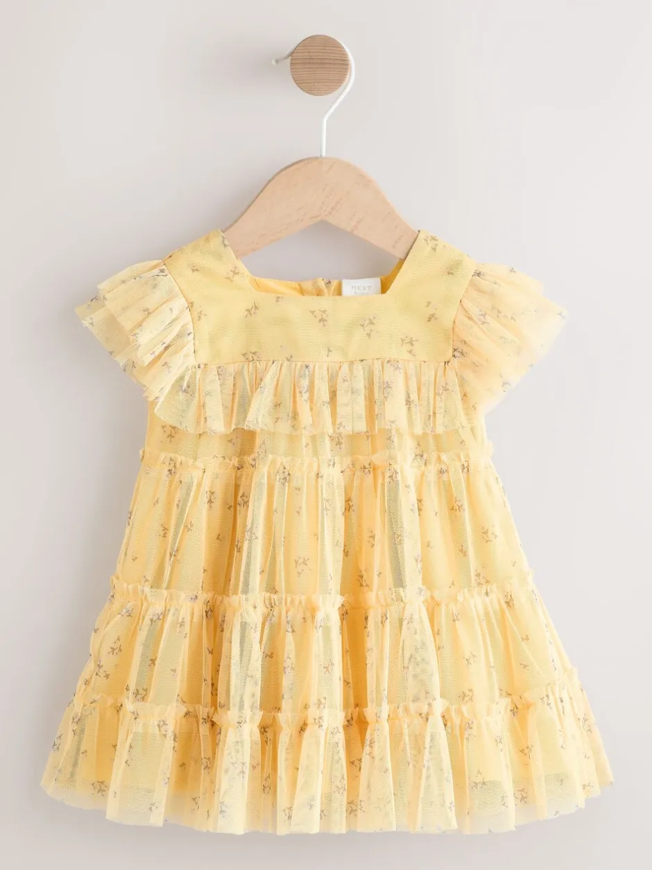 Gelegenheidskleding|Next - Baby Mesh Dress (0mths-2yrs) Geel ditsy